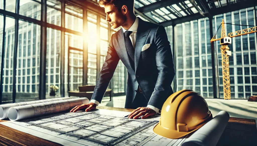 conducteur de travaux polonais dans un cadre de bureau moderne